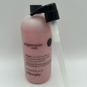 Philosophy Peppermint Stick Shampoo Shower Gel Bubble Bath 32 Oz with Pump